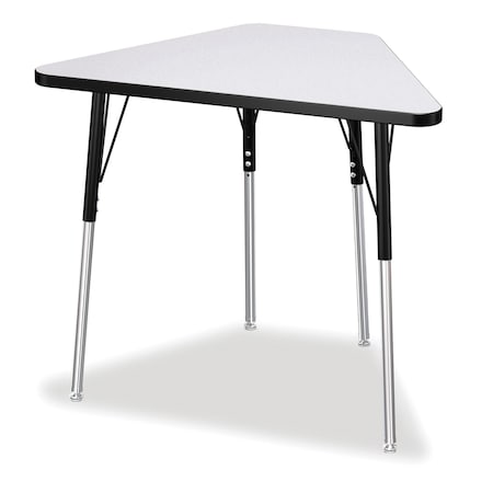 Jonti-Craft Berries Tall Trapezoid Desk, Freckled Gray/Black/Black 6637JCA190